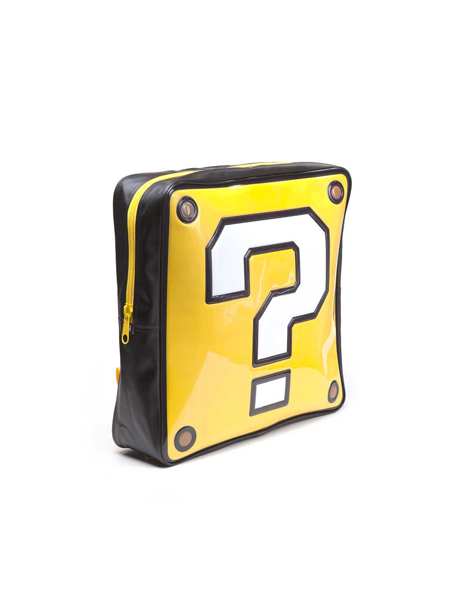 NINTENDO Super Mario Bros. Question Mark Box Shaped Backpack, Yellow/Black