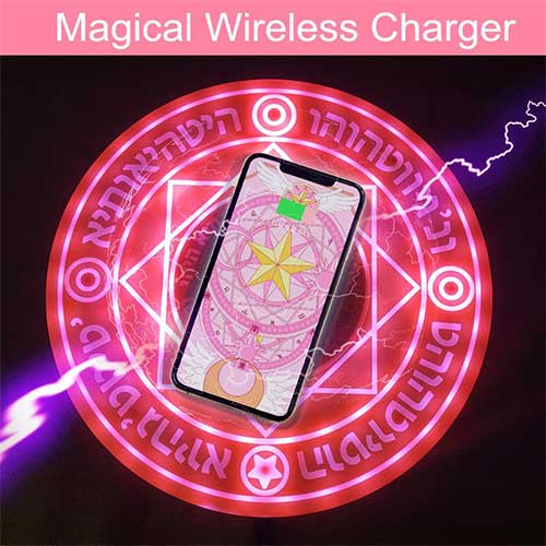 Magic Circle Cardcaptor Sakura Pink Star Wireless Charger Pad (sound)