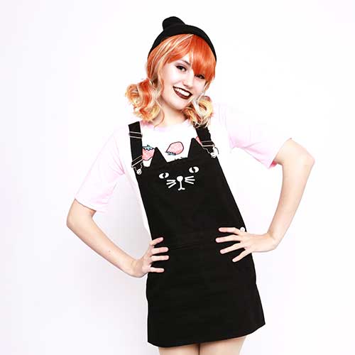 Neko Kitty Cat Mini Dungarees Dress