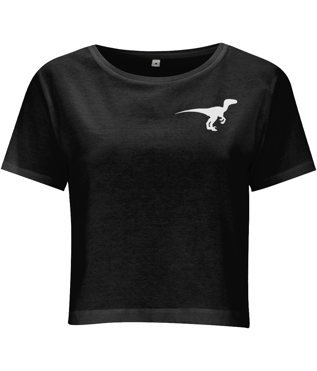 Clever Girl Dino Cropped Jersey T-shirt Black