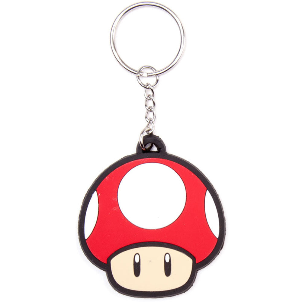 NINTENDO Super Mario Bros. Red Mushroom Rubber Keychain (KE141766NTN)