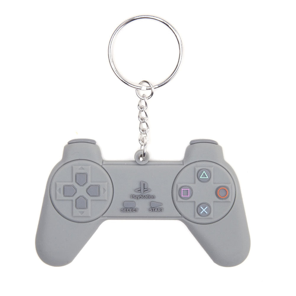 SONY PlayStation Rubber Resin PlayStation One Gaming Controller Model Keyring, Grey (KE128828SNY)
