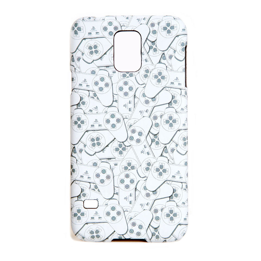 SONY Playstation Samsung S5 Controller All-Over Pattern Phone Cover, One Size, White/Grey (PH128826SNYSS5)