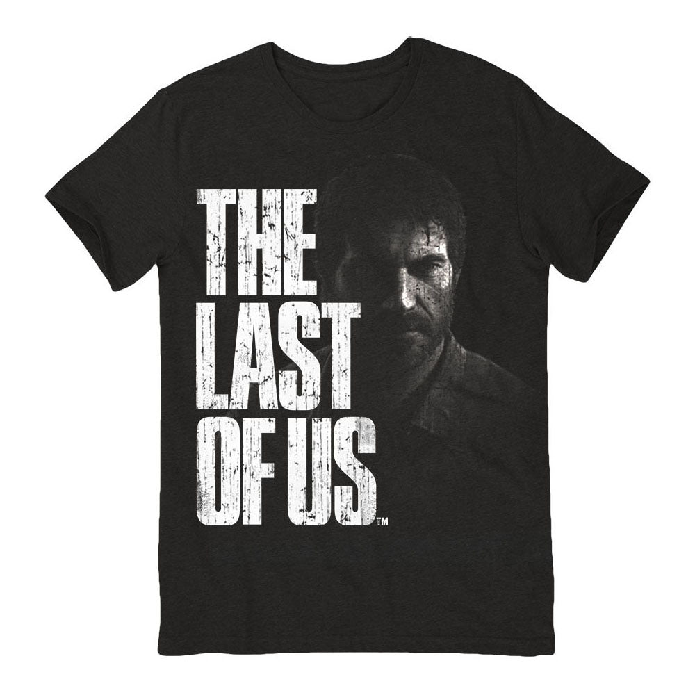 THE LAST OF US Men's Distressed Joel Logo T-Shirt, Small, Black (TS282013LFU-S)