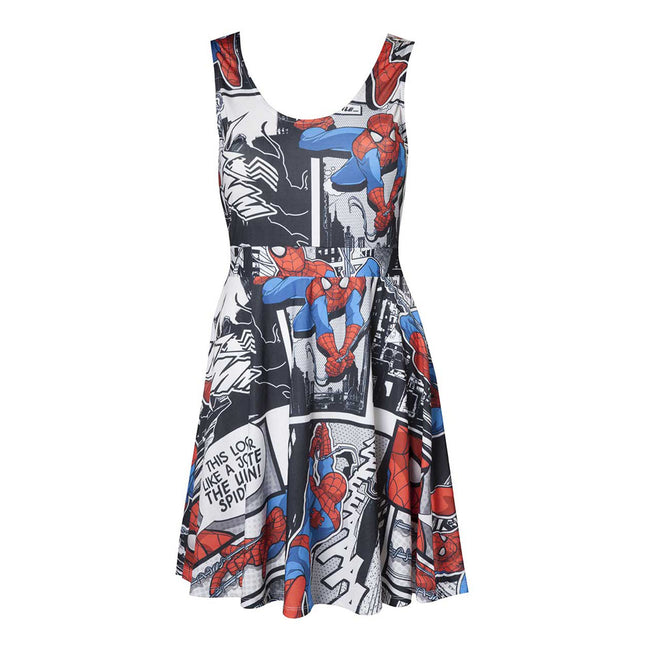 MARVEL COMICS Ultimate Spider-Man Woman's Colourised Comic Strip Sleeveless Dress