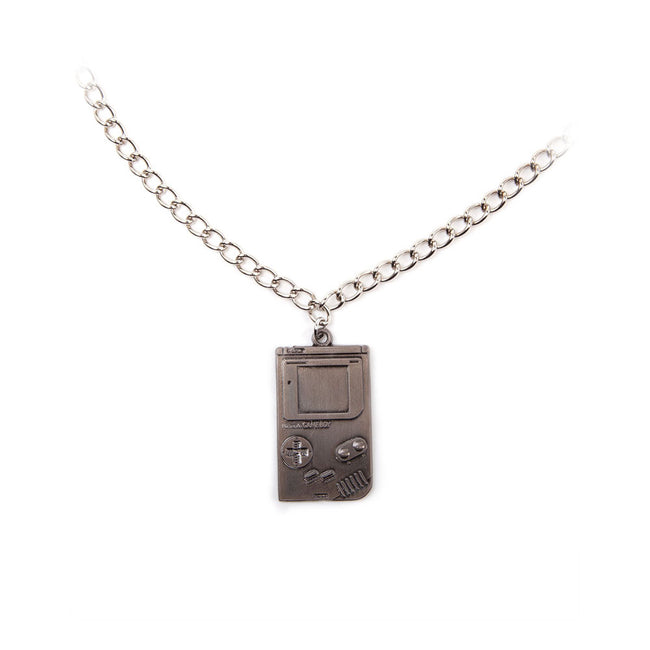 NINTENDO Super Original Gameboy Metal Twisted Link Chain Pendant Necklace, One Size, Silver (JE101312NTN)