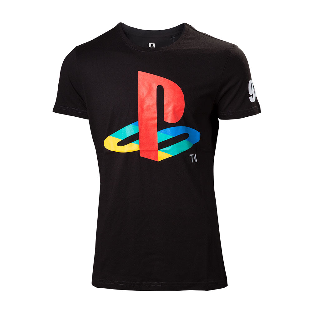 SONY PlayStation Men's Classic Logo and Colours T-Shirt, Extra Extra Large, Black (TS420312SNY-XXL)