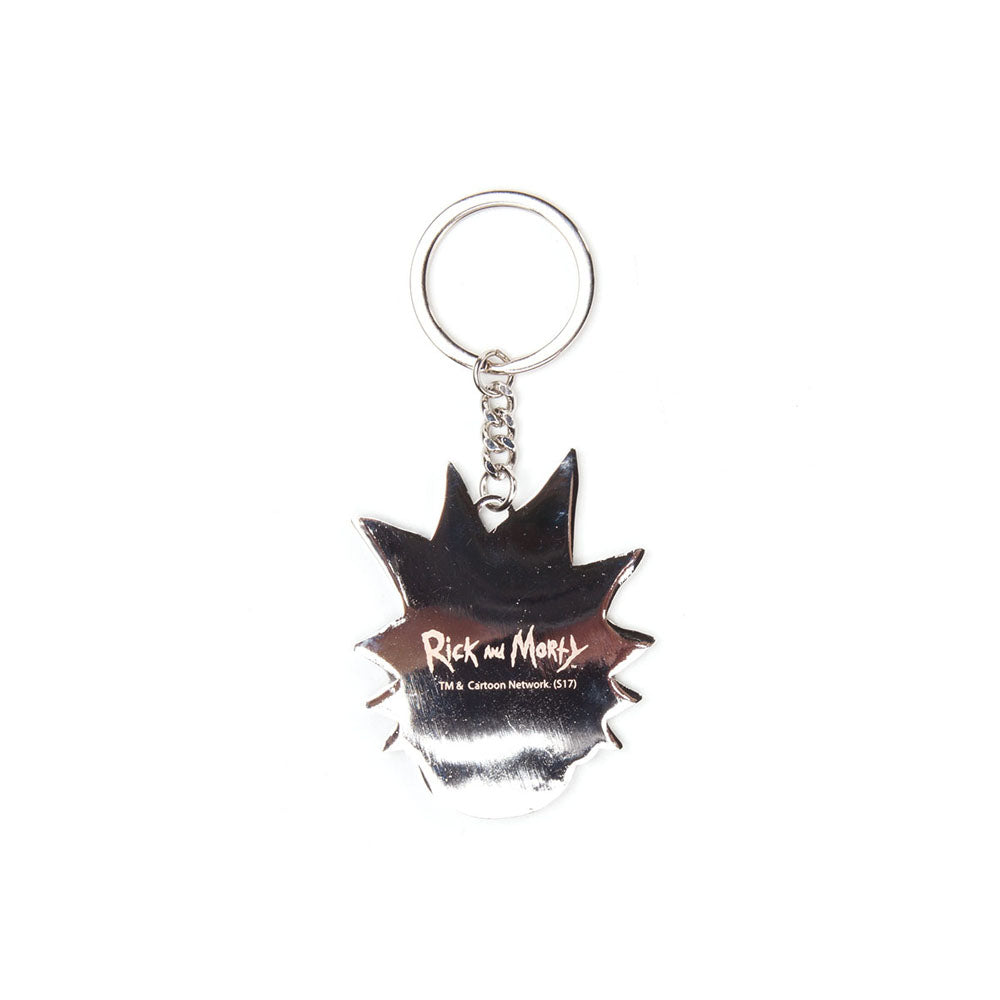 RICK AND MORTY Rick Big Face Pendant Metal Keychain, Blue/Grey (KE081213RMT)