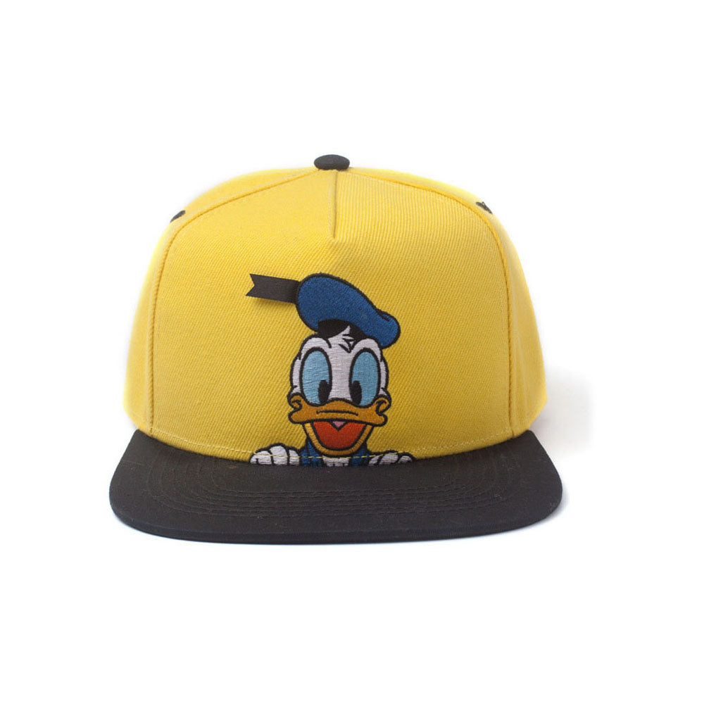 DISNEY Donald Duck Embroidered Face Snapback Baseball Cap, Yellow/Black (SB406837DON)
