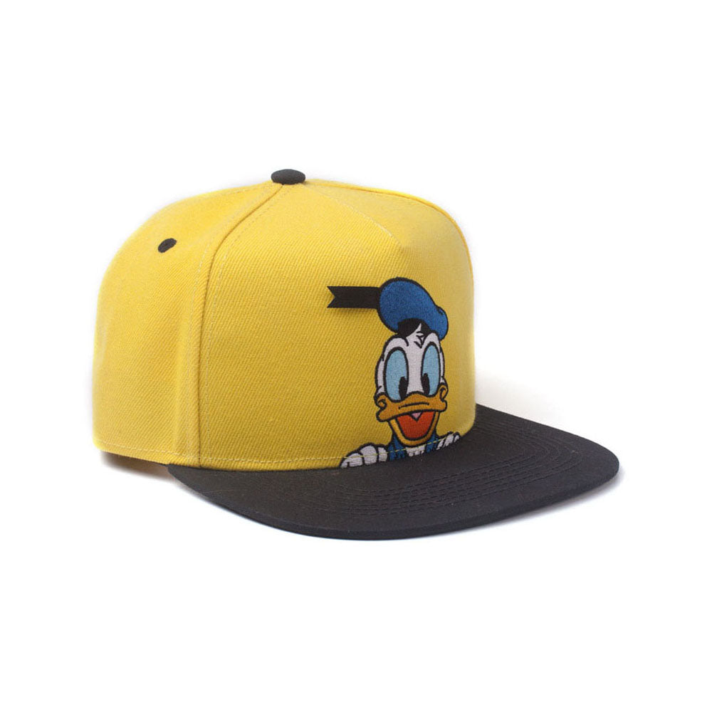 DISNEY Donald Duck Embroidered Face Snapback Baseball Cap, Yellow/Black (SB406837DON)