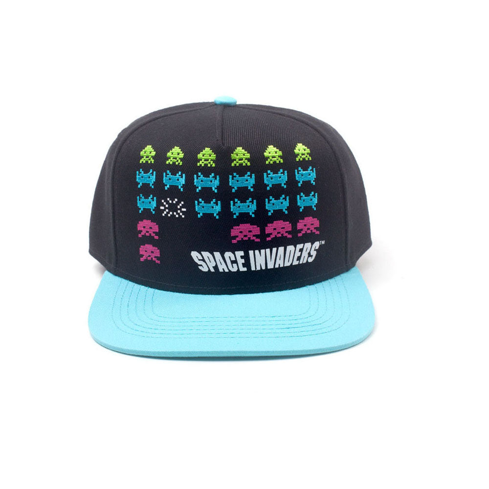 SPACE INVADERS Formation Snapback Baseball Cap, Black/Turquoise (SB588464SPI)