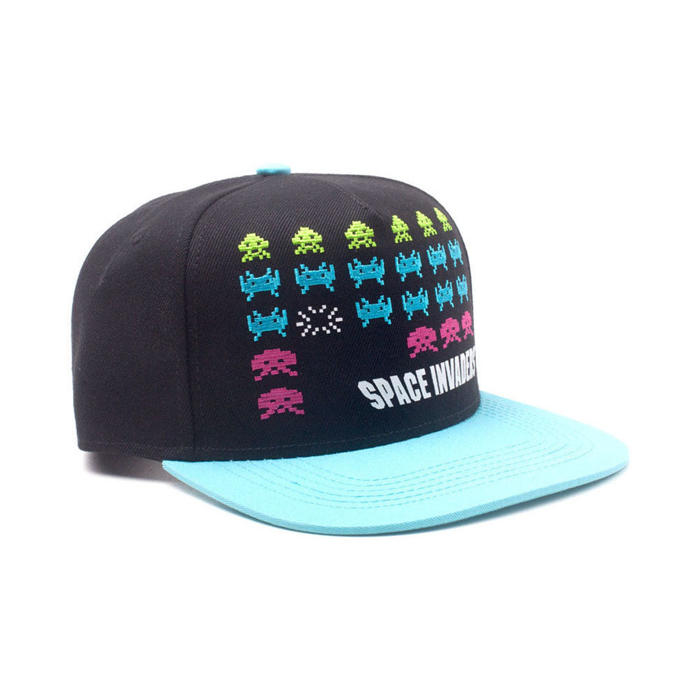 SPACE INVADERS Formation Snapback Baseball Cap, Black/Turquoise (SB588464SPI)