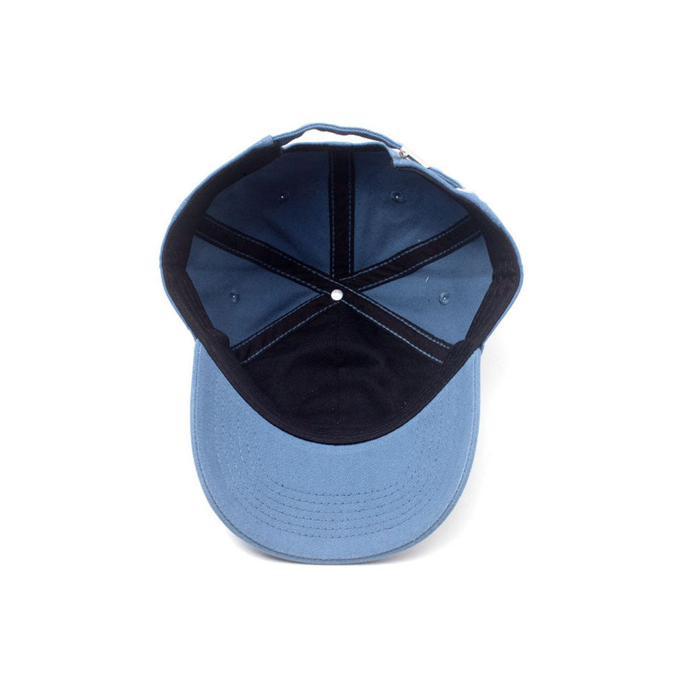 RUBIK'S CUBE Embroidered Logo Stone Washed Denim Dad Cap, Blue (BA525306RBK)