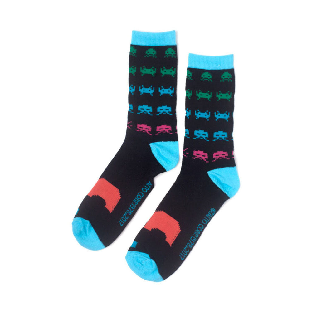 SPACE INVADERS Neon Colours Crew Socks