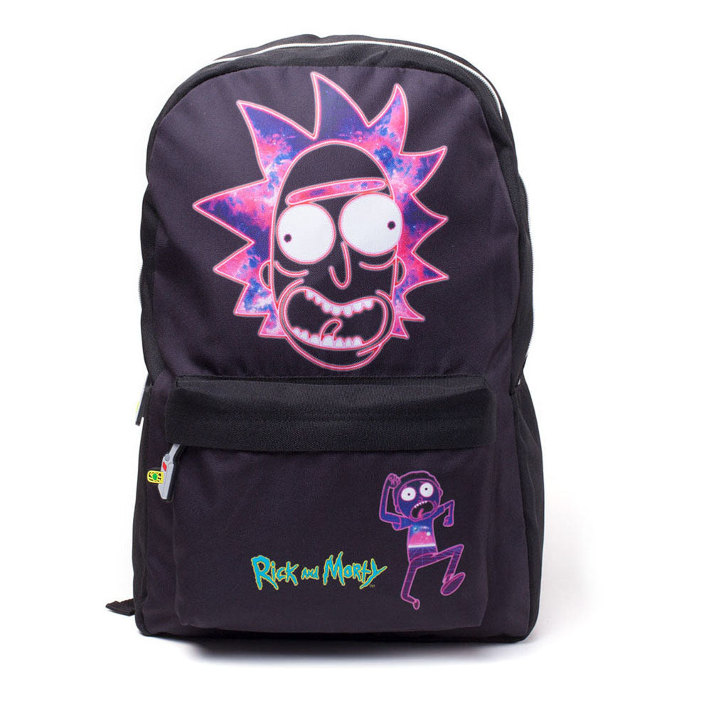 RICK AND MORTY Rick's Neon Face Print Backpack, Black (BP183874RMT)