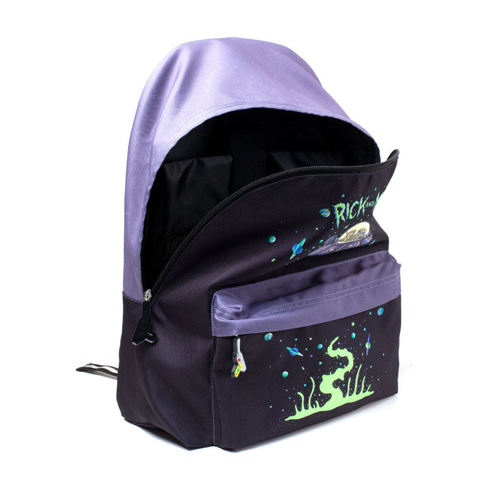 RICK AND MORTY Spaceship Print Backpack, Black/Purple (BP537132RMT)