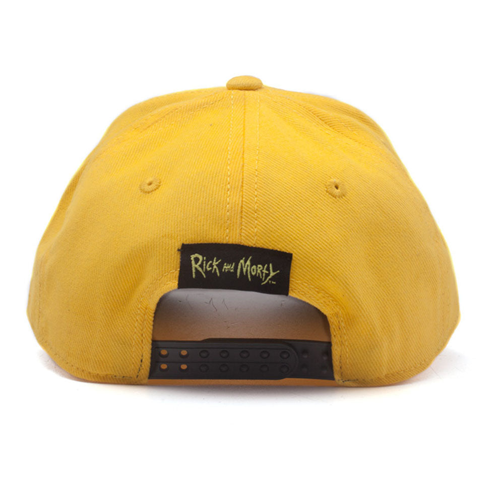 RICK AND MORTY Morty Chenille Embroidered Curved Bill Cap, Yellow/Black (BA518313RMT)