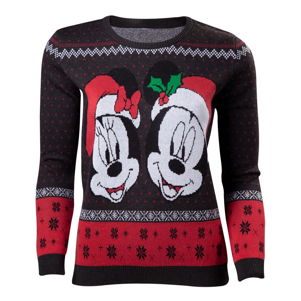 DISNEY Mickey Mouse Mickey & Minnie Christmas Knitted Sweater