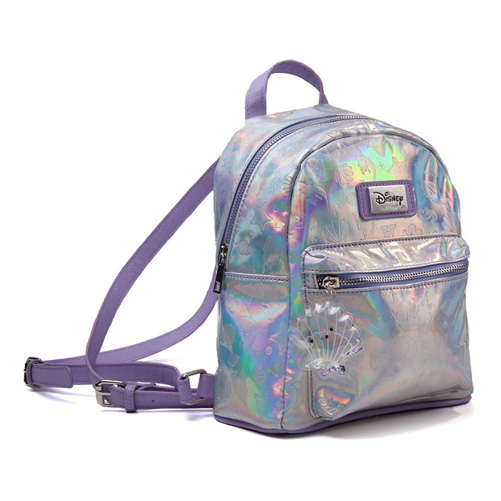 DISNEY The Little Mermaid All-over Debossed Pattern Shimmer Print Ladies Backpack, Female, Multi-colour (MP312507LMR)