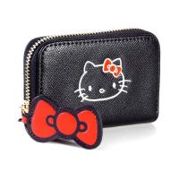 HELLO KITTY Ladies Zip Around Coin Purse, Female, Black/Red