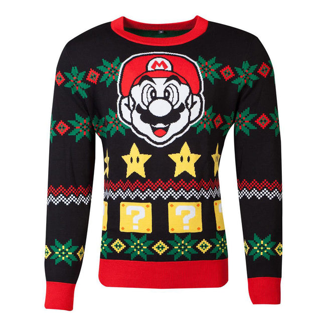 NINTENDO Super Mario Bros. Mario & Stars Knitted Christmas Sweater