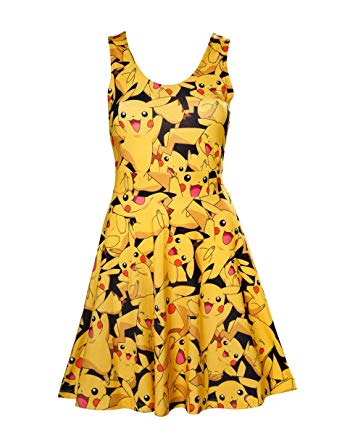 All-over Pikachu Printed Sleeveless Dress