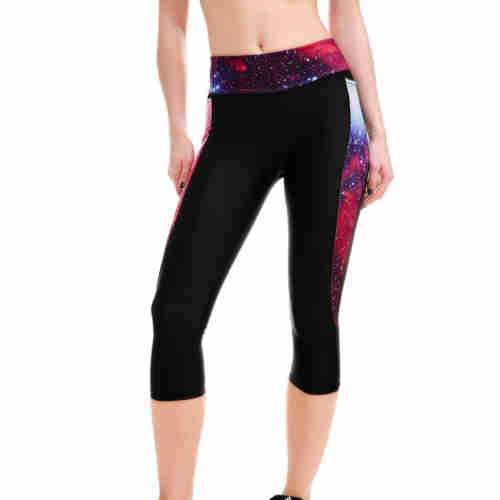 Splitting Galaxy Athletic Crop Leggings