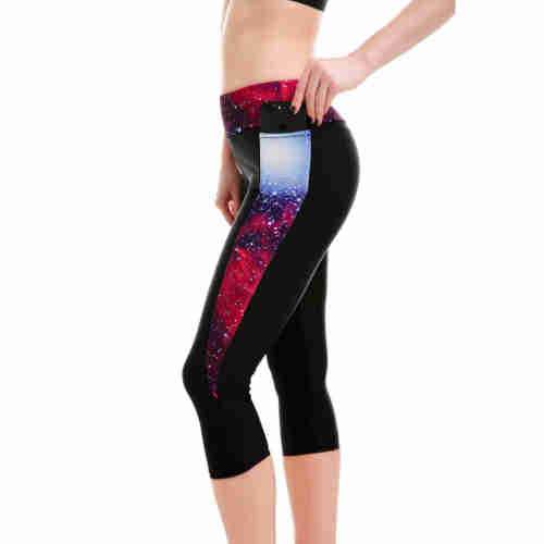 Splitting Galaxy Athletic Crop Leggings