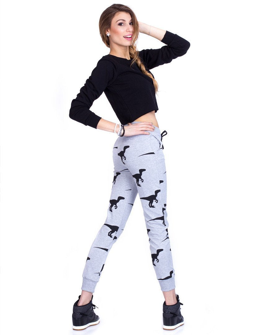 Grey Raptor Print Bottoms