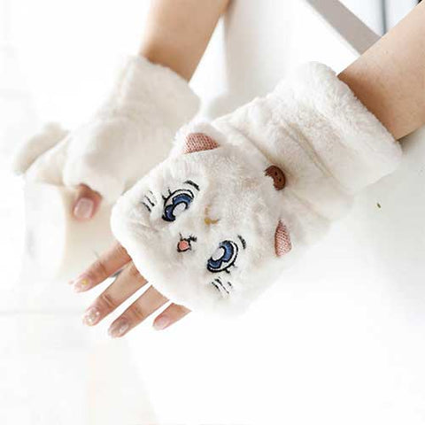 POKEMON Pikachu Striped Fingerless Gloves, One Size