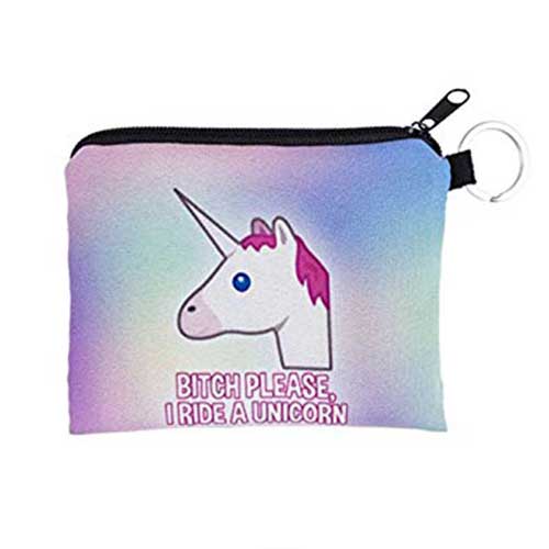 Bitch Please Unicorn Rainbow Coin Purse