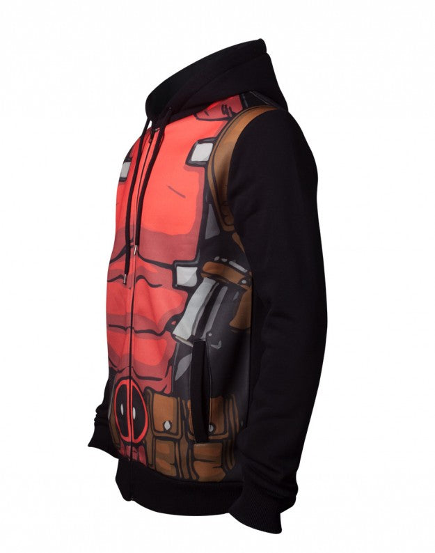 Deadpool Men's Sublimation Full Length Zipper Hoodie