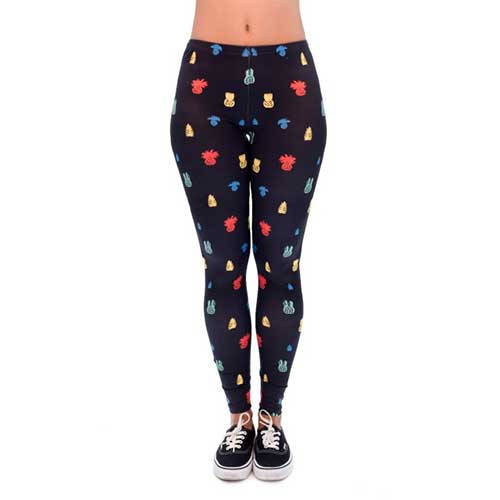 'Little Pineapple Black' Stretchable Women's Leggings Plus Size