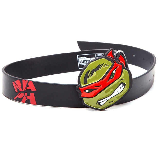 TEENAGE MUTANT NINJA TURTLES (TMNT) Black Belt with Raph Red 2D Buckle, 85cm, Small (BTY290811TNT-85)