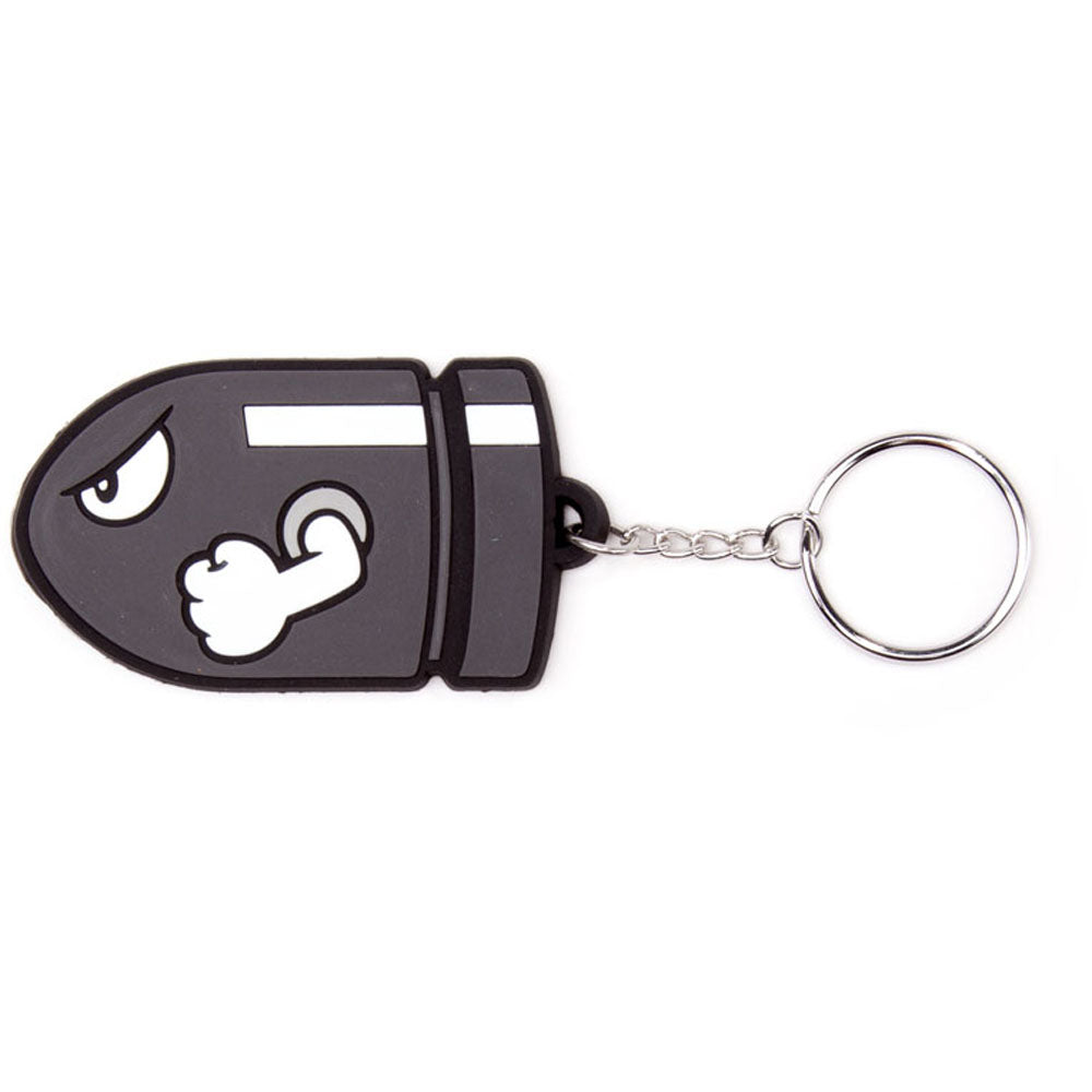 NINTENDO Super Mario Bros. Bullet Bill Rubber Keychain (KE141762NTN)