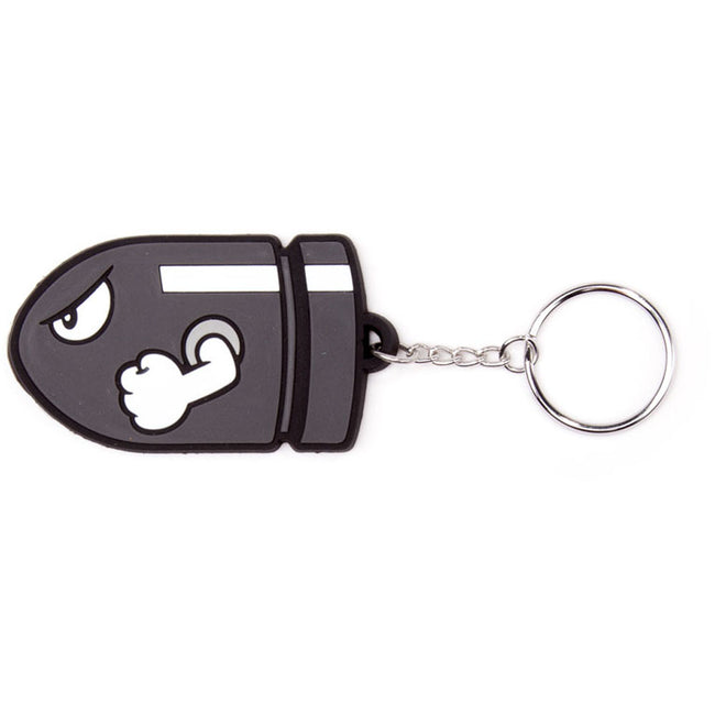 NINTENDO Super Mario Bros. Bullet Bill Rubber Keychain (KE141762NTN)
