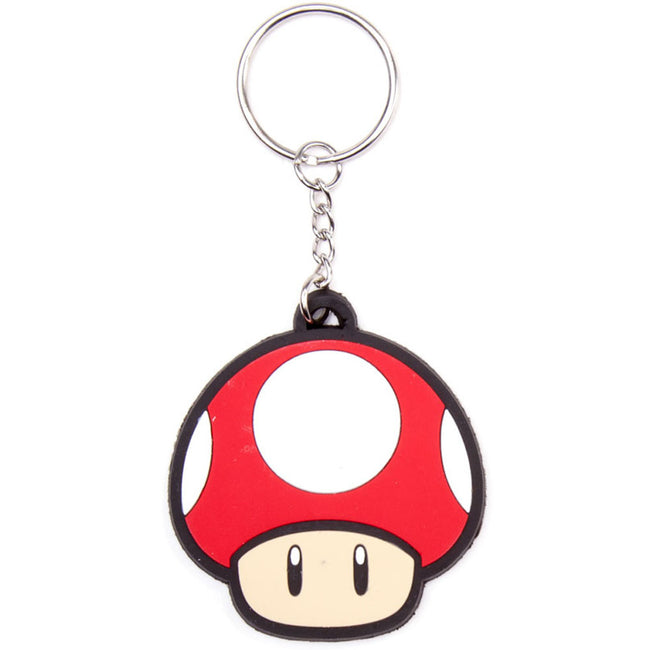 NINTENDO Super Mario Bros. Red Mushroom Rubber Keychain (KE141766NTN)