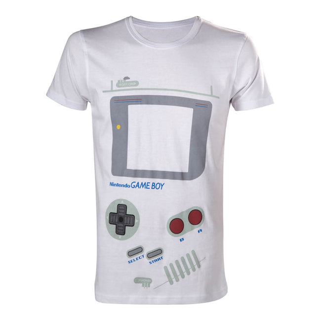 NINTENDO Original Classic Gameboy Interface Large T-Shirt, White (TS252527NTN-L)
