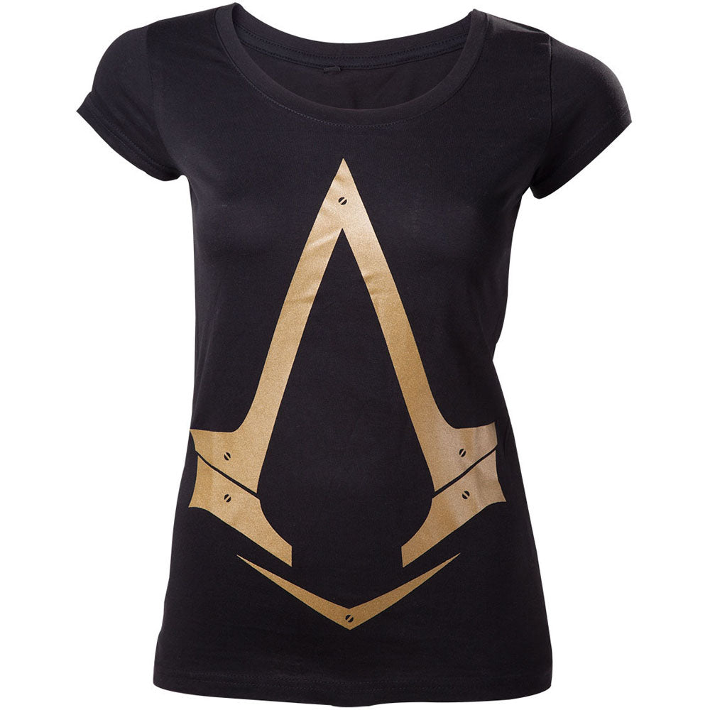 ASSASSIN'S CREED Syndicate Gold Metallic Brotherhood Logo Women's T-Shirt