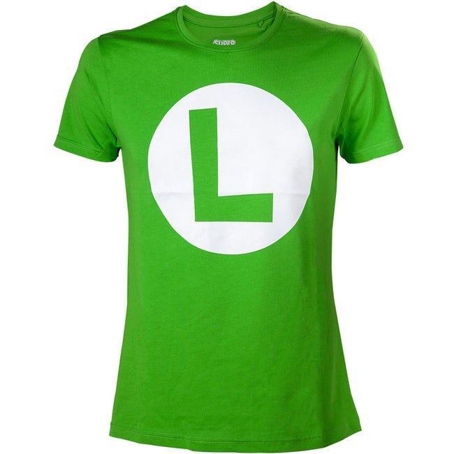 NINTENDO Super Mario Bros. Big Luigi Logo Men's T-Shirt, Extra Large, Green (TS313154NTN-XL)