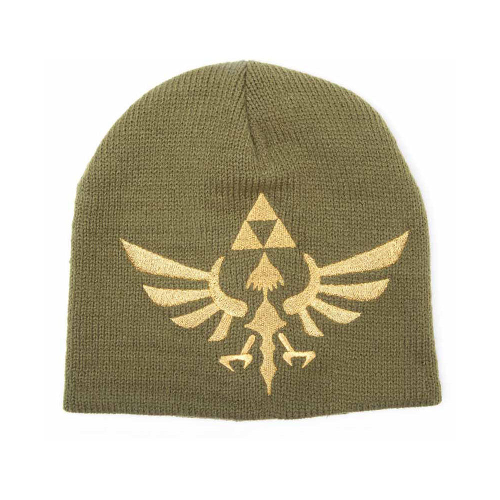 NINTENDO Legend of Zelda Skyward Sword Golden Royal Crest Woven Beanie, One Size, Green