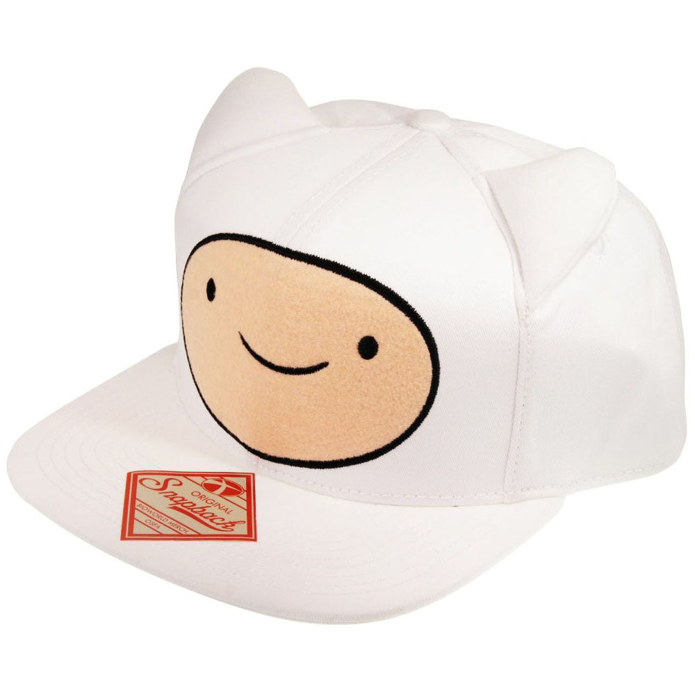ADVENTURE TIME Finn Face with Ears Snapback Baseball Cap, One Size, White