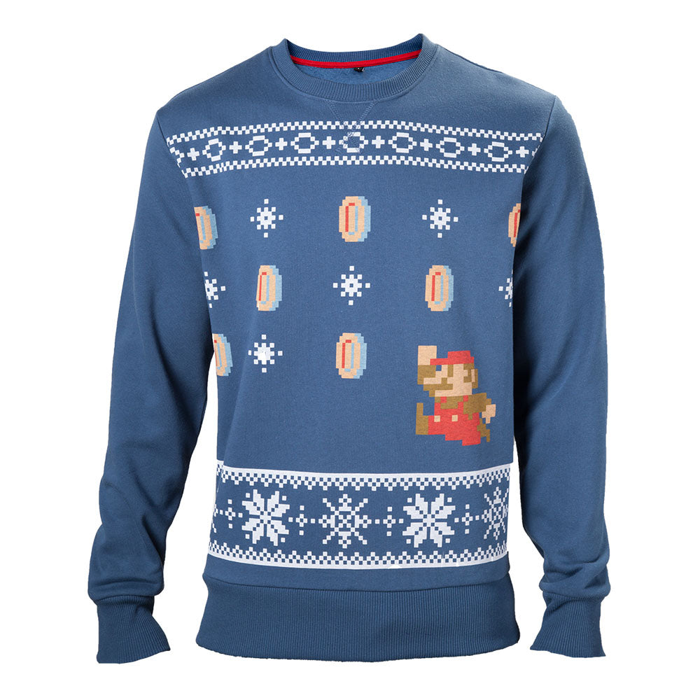 NINTENDO Super Mario Bros. Men's Running Xmas Mario Christmas Jumper