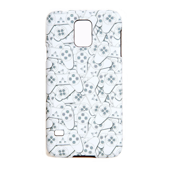 SONY Playstation Samsung S5 Controller All-Over Pattern Phone Cover, One Size, White/Grey (PH128826SNYSS5)