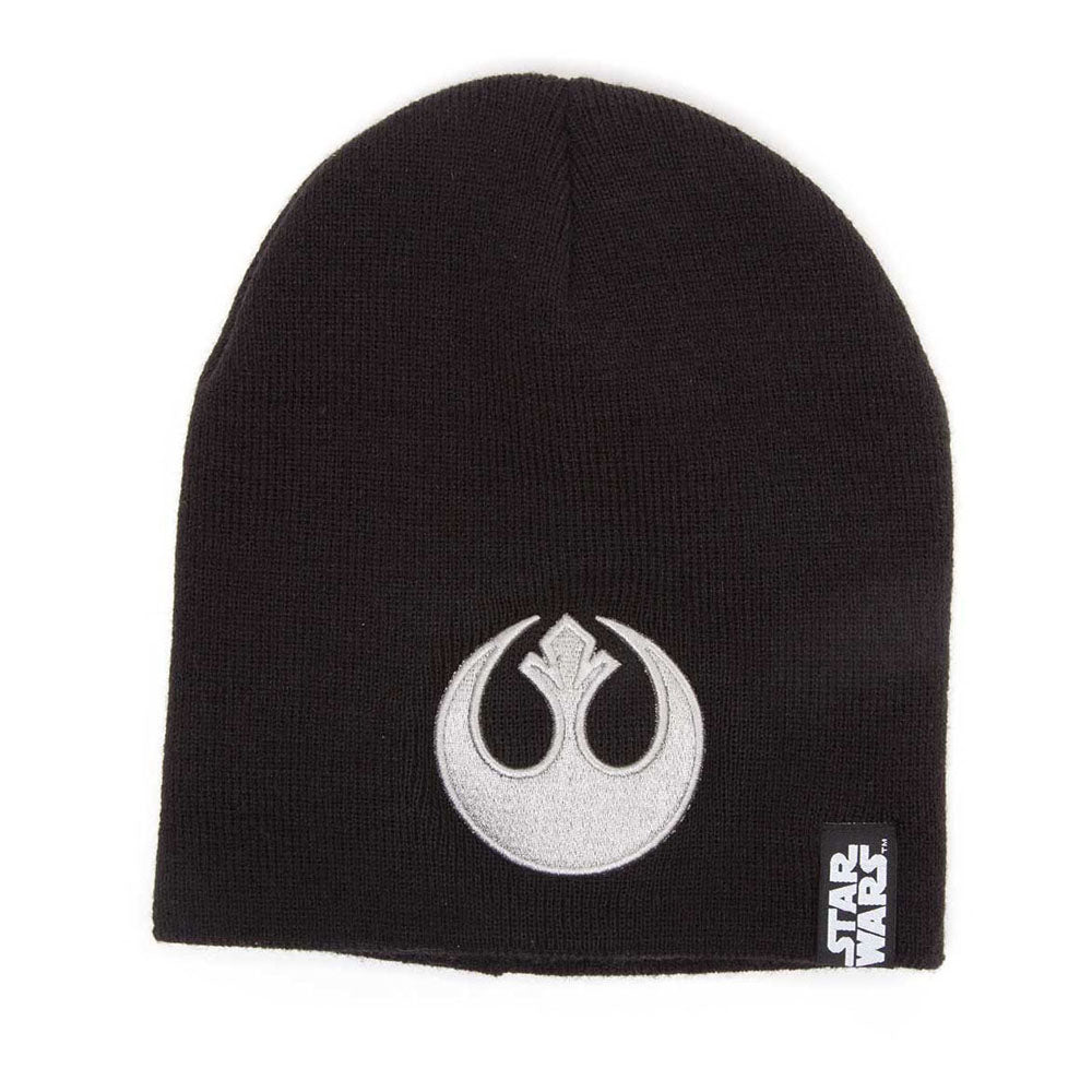 STAR WARS Embossed Rebel Logo Beanie, One Size, Black/Silver