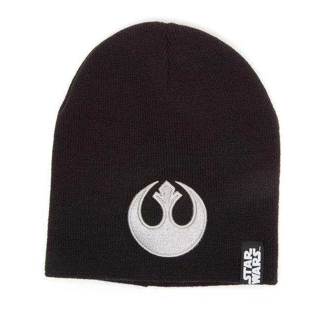 STAR WARS Embossed Rebel Logo Beanie, One Size, Black/Silver