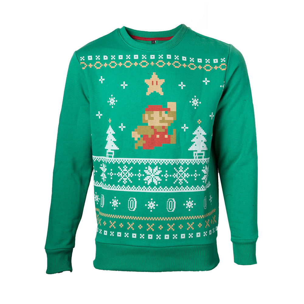 NINTENDO Super Mario Bros.  Running Xmas Mario Christmas Jumper