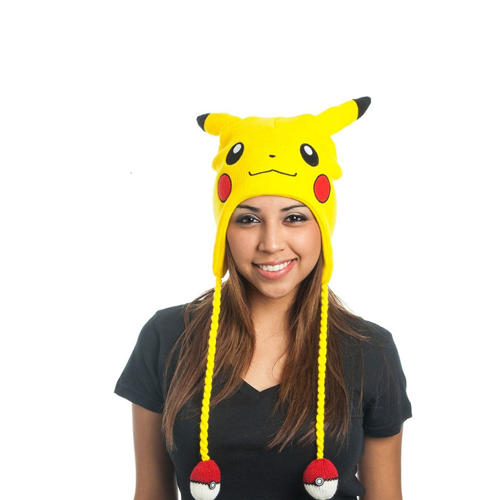 POKEMON Pikachu Face Laplander Earflap Beanie Hat, One Size, Yellow (KC1ABWPOK)