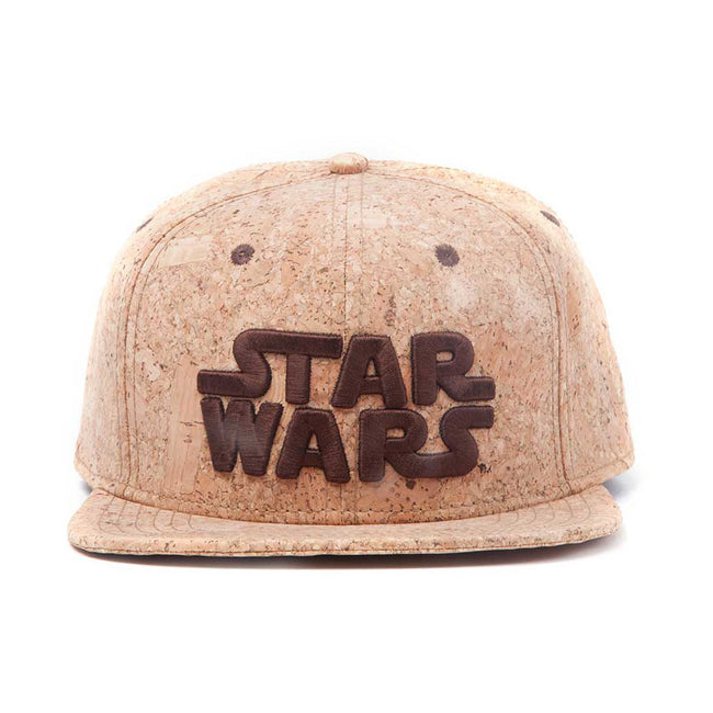 STAR WARS Embroidered Main Logo Snapback Baseball Cap, One Size, Tan/Cork