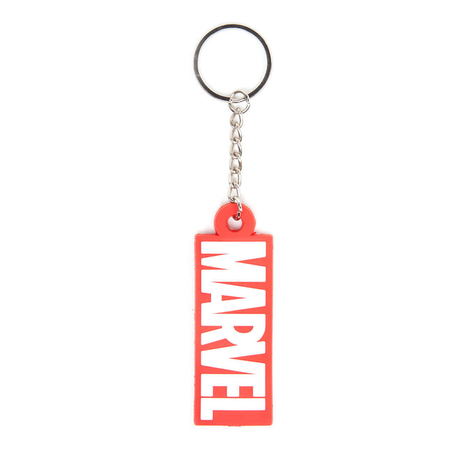 MARVEL COMICS Original Logo Rubber Keychain, One Size, Red/White (KE101427MAR)